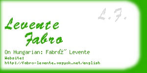 levente fabro business card